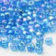 Sachet 50 gr perles de rocaille turquoise transparentes irisées - 2 mm