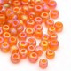 Sachet 50 gr perles de rocaille orange transparentes irisées - 2 mm