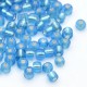Sachet 50 gr perles de rocaille bleu transparentes avec liseré - 2 mm
