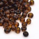Sachet 50 gr perles de rocaille marron transparentes - 3 mm