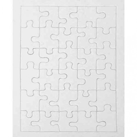 Puzzle en carton blanc à décorer Rectangle 30 pièces