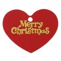 Etiquette Coeur Merry Christmas papier cartonné