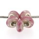 Perle de verre rose aux volutes style Pandora - à l'unité