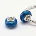 Perle de verre bleu foncé pailletté Mythique - à l'unité