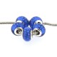 Perle en résine bleu bandes scintillantes style Pandora - à l'unité