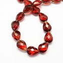 Perle de verre Cristal Pampille 18 x 13 mm, rouge