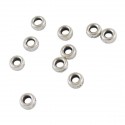 Perle de métal plate ronde - 4 mm - par 10