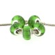 Perle en résine verte bandes scintillantes style Pandora - à l'unité